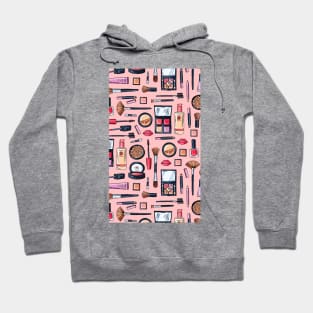 Fashion Girl Loving Make up Products Pattern Artwork Hoodie